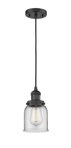Bell 1 Light Cord hung Mini Pendant 8.88 Inch X 5 Inch Wide by Innovations - 201C-BK-G52