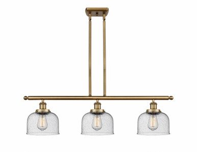 Bell 3 Light Stem hung Island 11 Inch Tall and 36 Inch Wide by Innovations - 916-3I-BB-G74