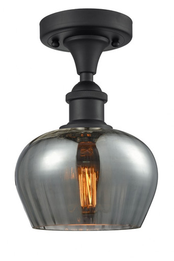 Fenton 1 Light Semi Flush Mount 8.75 Inch and 6.5 Inch Wide by Innovations - 516-1C-BK-G93