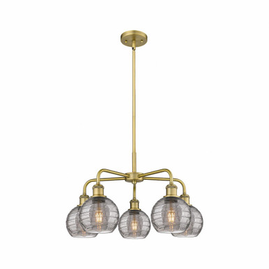 Athens Deco Swirl 5 Light Medium Chandelier by Innovations 516-5CR-G1213-6 - 516-5CR-BB-G1213-6SM