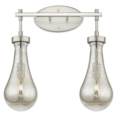 Owego 2 Light Glass Bath Vanity 16.88 Inch X 16.63 Inch Wide by Innovations - 451-2W-SN-G451-5ME