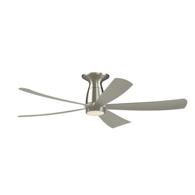 Kute 5 Blade Flush Ceiling Fan with Knurled Light Kit 52 Inch by Fanimation - FPD5534-KLK-F