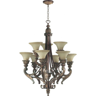 Madeleine 9 Light Large 2 Tier Chandelier by Quorum - 6230-9-88