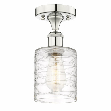 Cobbleskill 1 Light Semi Flush Mount 11 Inch and 5 Inch Wide by Innovations - 616-1F-PN-G1113