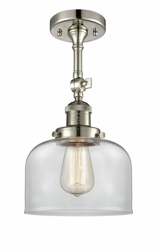 Bell 1 Light Adjustable Semi Flush Mount 14.5X7.75 Inch Wide by Innovations - 201F-PN-G72