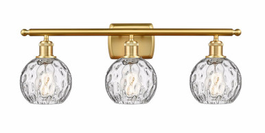 Athens Water Glass 3 Light Vanity Light 26 Inch Wide by Innovations - 516-3W-SG-G1215-6