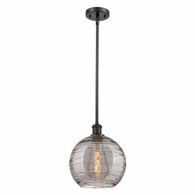Athens Deco Swirl 1 Light Stem Hung Mini Pendant 11.13 X 10 by Innovations - 516-1S-OB-G1213-10SM