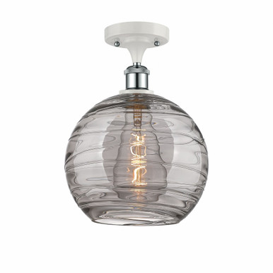 Athens Deco Swirl 1 10 Inch Wide Steel Semi Flush Mount by Innovations - 516-1C-WPC-G1213-10SM