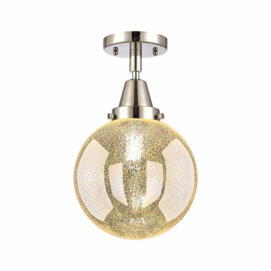 Beacon 1 Light Flush Mount 12.75 Inch Tall and 8 Inch Wide by Innovations - 447-1C-PN-G208-8