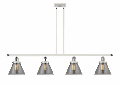 Cone 4 Light Stem Hung Island 10 Inch Tall and 48 Inch Wide by Innovations - 916-4I-WPC-G43