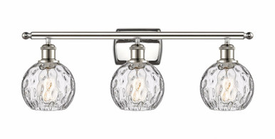 Athens Water Glass 3 Light Vanity Light 26 Inch Wide by Innovations - 516-3W-PN-G1215-6