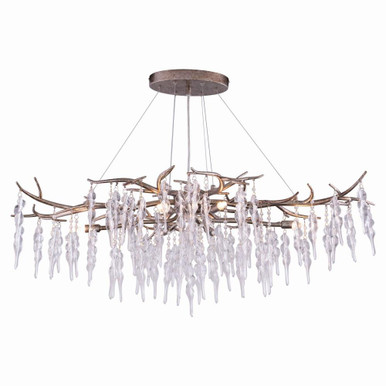 Rainier 6 Light Nature Inspired Linear Chandelier by Vaxcel - H0231