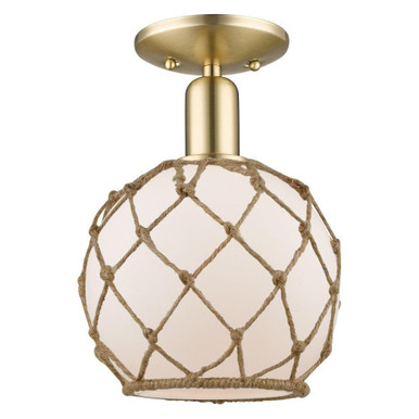 Farmhouse Rope 1 Light Semi Flush Mount 11.5 Inch X 8 Inch by Innovations - 716-1C-G12-8R