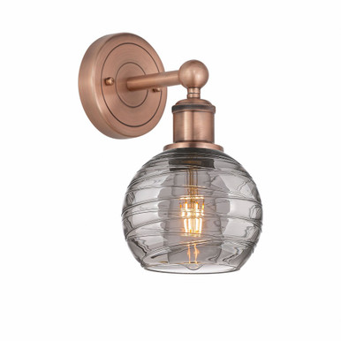 Athens Deco Swirl 1 Light Wall Sconce 10.5 Inch Tall by Innovations - 616-1W-AC-G1213-6SM