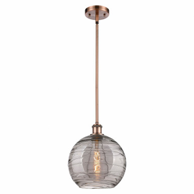 Athens Deco Swirl 1 Light Stem Hung Mini Pendant 11.13 X 10 by Innovations - 516-1S-AC-G1213-10SM