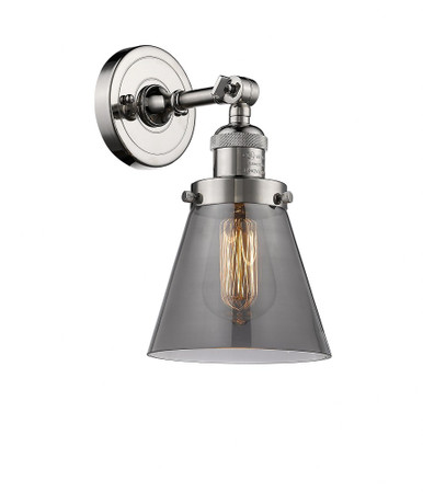 Cone 1 Light Adjustable Wall Sconce 10 and 6.25 Inch Wide by Innovations - 203-PN-G63