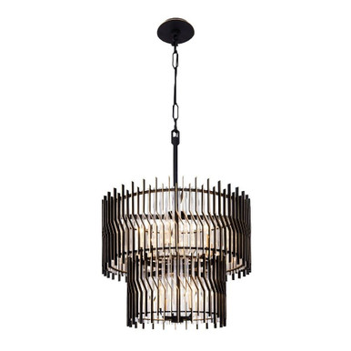 Park Row 10 Light Chandelier 31 Inch Tall and 24 Inch Wide By Varaluz - 393C10MBFG