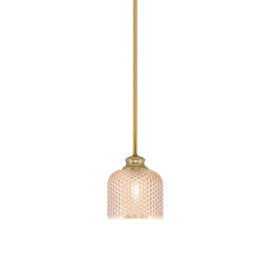 Zola 1 Light Dome Stem Hung Pendant 7 Inch Tall and 6 Inch Wide by Toltec - 72-4613