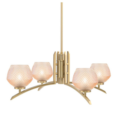 Kurve 4 Light Chandelier 10 Inch Tall and 27.5 Inch Wide by Toltec - 3704-NAB-4623