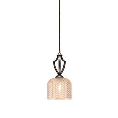 Zilo 1 Light Dome Stem Hung Mini Pendant 13.75 Inch X 6 Inch Wide by Toltec - 561-DG-4613