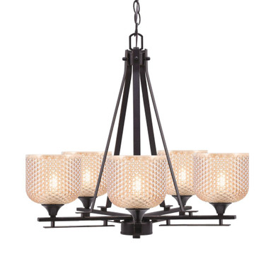Uptowne 5 Light Dome UpLight Dome Chandelier 23 X 23.25 Inch Wide by Toltec - 325-DG-4613