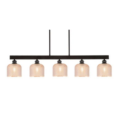 Edge 5 Light Dome Bar Island 8.75 Inch Tall and 42 Inch Length by Toltec - 1185-ES-4613