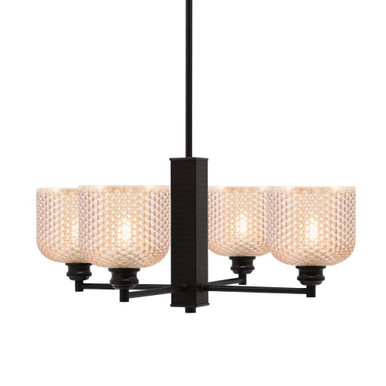 Edge 4 Light Dome Chandelier 10.75 Inch Tall and 24 Inch Wide by Toltec - 1154-ES-4613