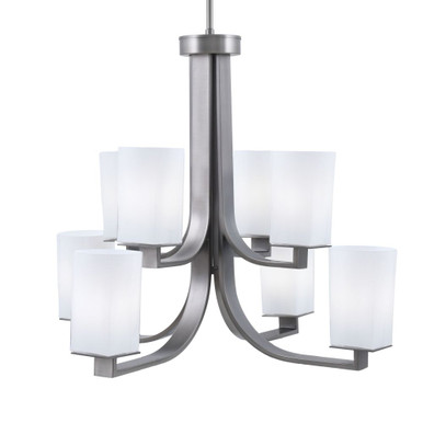 Apollo 8 Light Uplight Chandelier 22.75 Inch and 27.5 Inch Wide by Toltec - 578-261