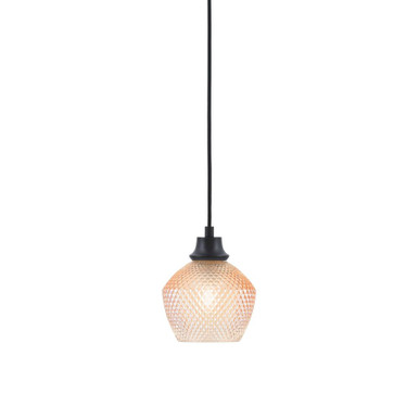 1 Light Cord Hung Pendant 7.5 Inch Tall and 6 Inch Wide by Toltec - 32-4623