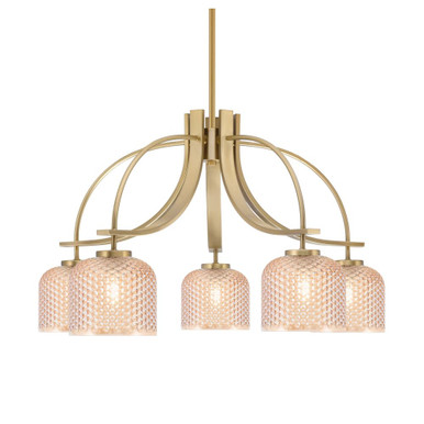 Cavella 5 Light Downlight Chandelier 17 Inch and 28 Inch Length by Toltec - 3925-4613