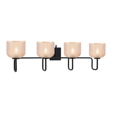 Sandia 4 Light Bath Bar 9.75 Inch Tall and 37.5 Inch Length by Toltec - 6224-MB-4613