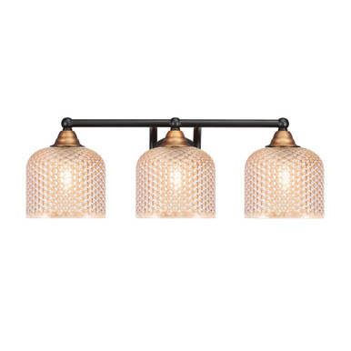Paramount 3 Light Dome Bath Bar 7.5 Inch Tall X 22.75 Inch Length by Toltec - 3423-4613