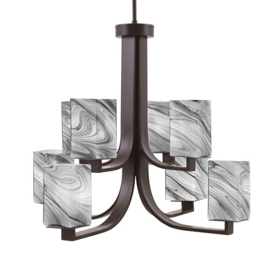 Apollo 8 Light Uplight Chandelier 22.75 Inch and 26.5 Inch Wide by Toltec - 578-8UC