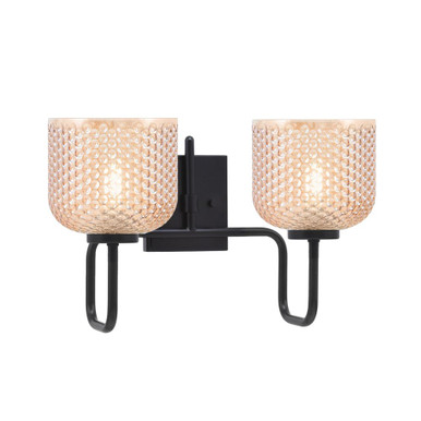 Sandia 2 Light Dome Bath Bar 9.75 Inch Tall and 16.5 Inch Length by Toltec - 6222-MB-4613