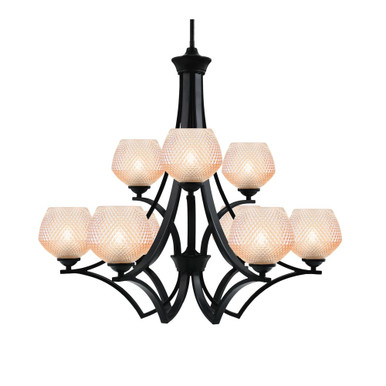 Zilo 9 Light Uplight Chandelier 16.75 Inch Tall X 7.25 Inch Wide by Toltec - 569-MB-4623