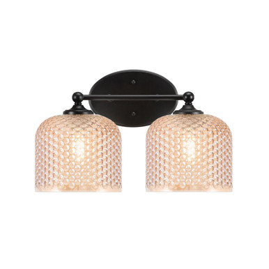 Capri 2 Light Dome Bath Bar 9 Inch Tall and 15 Inch Length by Toltec - 5912-MB-4613