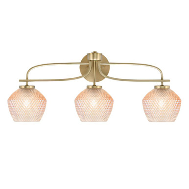 Cavella 3 Light Bath Bar 7.75 Inch Tall and 31.5 Inch Wide by Toltec - 3913-NAB-4623