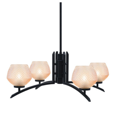 Kurve 4 Light Chandelier 7.25 Inch Tall and 38.25 Inch Length by Toltec - 3704-MB-4623