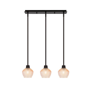 Edge 3 Light Linear Pendalier 9.25 Inch Tall X 24.25 Inch Length by Toltec - 1153-ES-4623