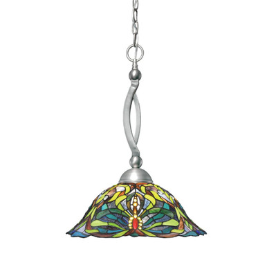 Bow 1 Light Chain Hung Pendant 20.5 Inch Tall and 19 Inch Wide by Toltec - 271-BN-990