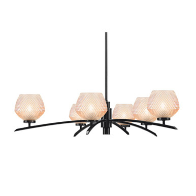 Kurve 6 Light Chandelier 7.75 Inch Tall and 31.5 Inch Length by Toltec - 3746-MB-4623