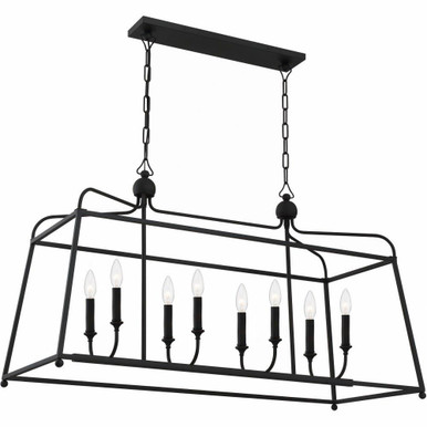 Sylvan 8 Light Chandelier with No Shade 25 x 42 Inches Wide by Crystorama - 2249-BF_NOSHADE