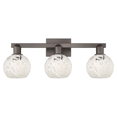 White Mouchette 3 Light Bath Vanity 9.75 Inch X 25 Inch by Innovations - 716-3W-G1216-6