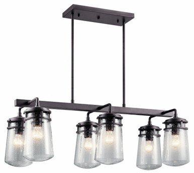 Lyndon 6 Light Small Outdoor Linear Ceiling Light by Kichler - 49835az