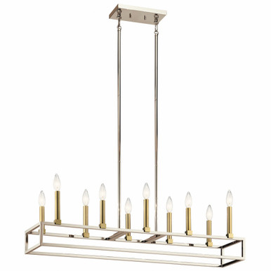Finet 10 Light Candle Style Linear Chandelier by Kichler - 44110pn