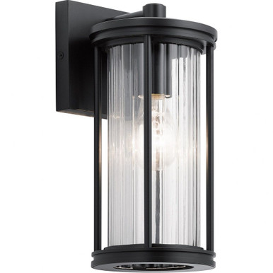 Barras 1 Light Outdoor Wall Lantern 11.5 Inch Tall by Kichler - 59022bk