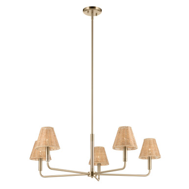 Bekah 5 Light Chandelier 11.75 Inch Tall and 38 Inch Wide by Kichler - 52731CPZ