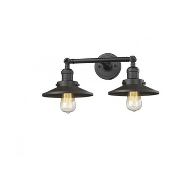 Two Light Railroad Wall Sconce 18 x 8 Inch by Innovations 208-OB-M5 - 208-OB-M5