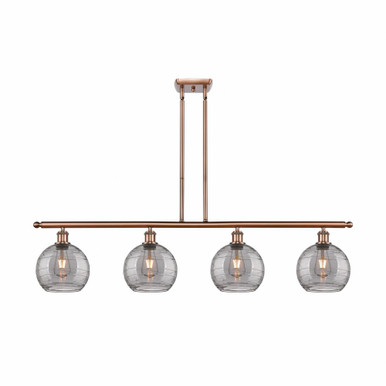 Athens Deco Swirl 4Light Stem Hung Island 10.38 InchX48 Inch by Innovations - 516-4I-AC-G1213-8SM