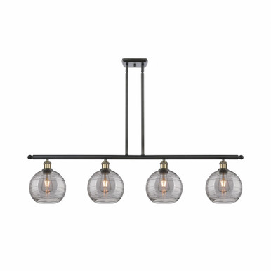 Athens Deco Swirl 4Light Stem Hung Island 10.38 InchX48 Inch by Innovations - 516-4I-BAB-G1213-8SM
